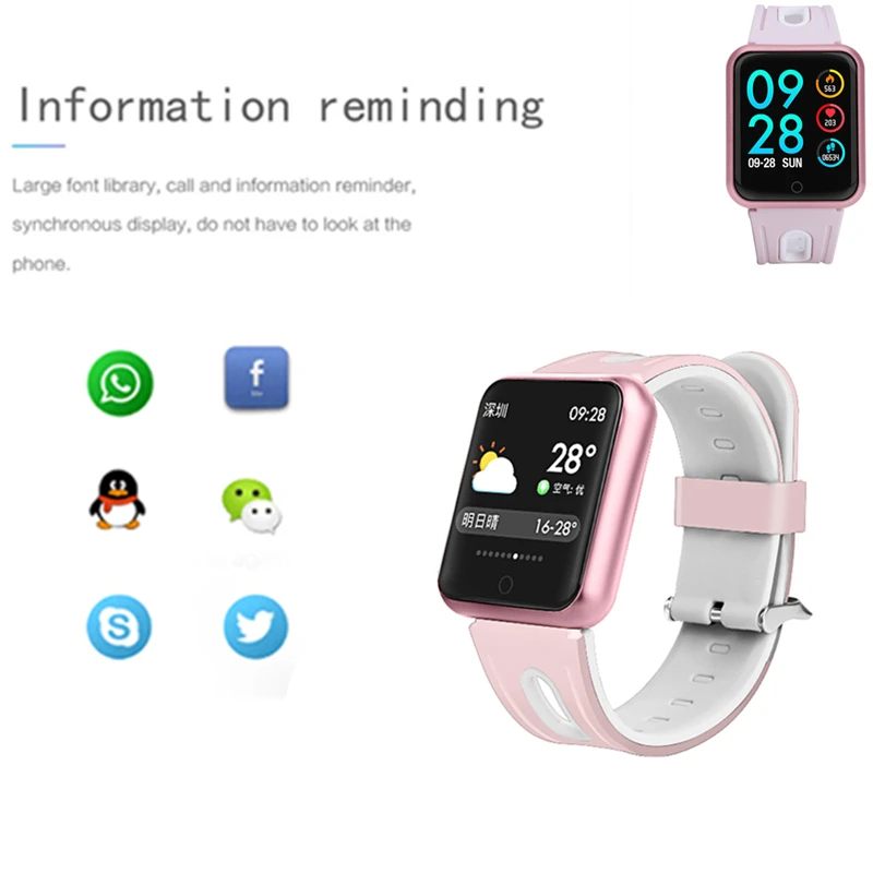 Смарт-часы браслет с кровяным давлением пульсометр Шагомер фитнес-трекер Smartwatch для Android huawei iphone IOS