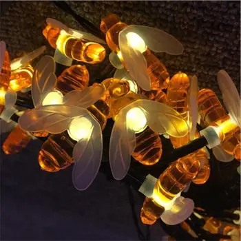 

Solar Christmas Lights 20 50 LED Solar Bee Fairy String night Lights for Xmas Party Garden Fence Decoration Outdoor Solar Lamp