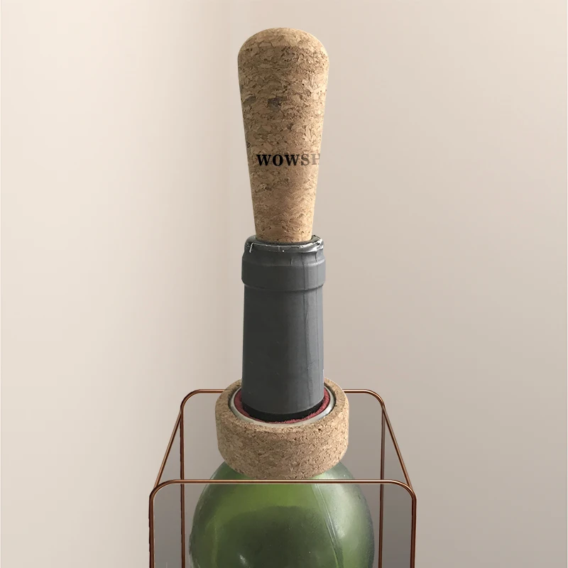 Wowshine High Quality Elegant All Cork Wine Pourer& Wine Ring Set Food