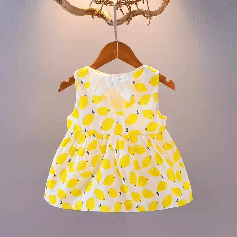 Summer Baby Girls Lemon Cool Dress Sleeveless Fruit Pattern Casual Cotton Dress Kids Toddler Princess Sundress 0-24M Summer Baby Girls Lemon Cool Dress Sleeveless Fruit Pattern Casual Cotton Dress Kids Toddler Princess Sundress 0-24M