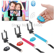 Auto extensible Autofoto Palillo Handheld Monopod + Clip Holder + Mando a distancia Bluetooth Obturador de La Cámara para el iphone Samsung Teléfono