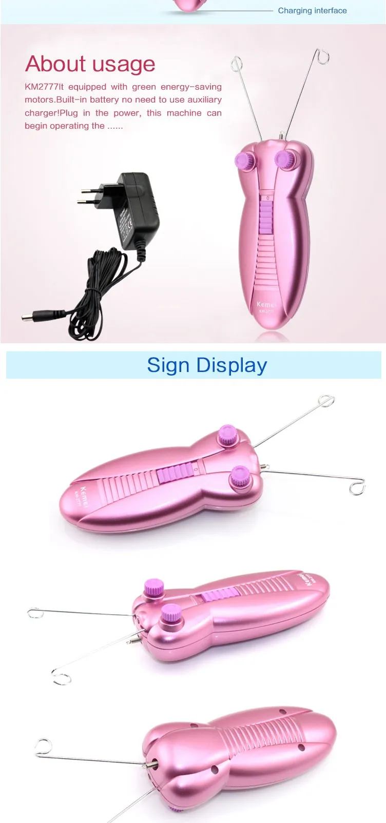 Женский Электрический эпилятор с дизайном бабочки для лица, хлопковая нить, Defeather, эпилятор, женское устройство для удаления волос