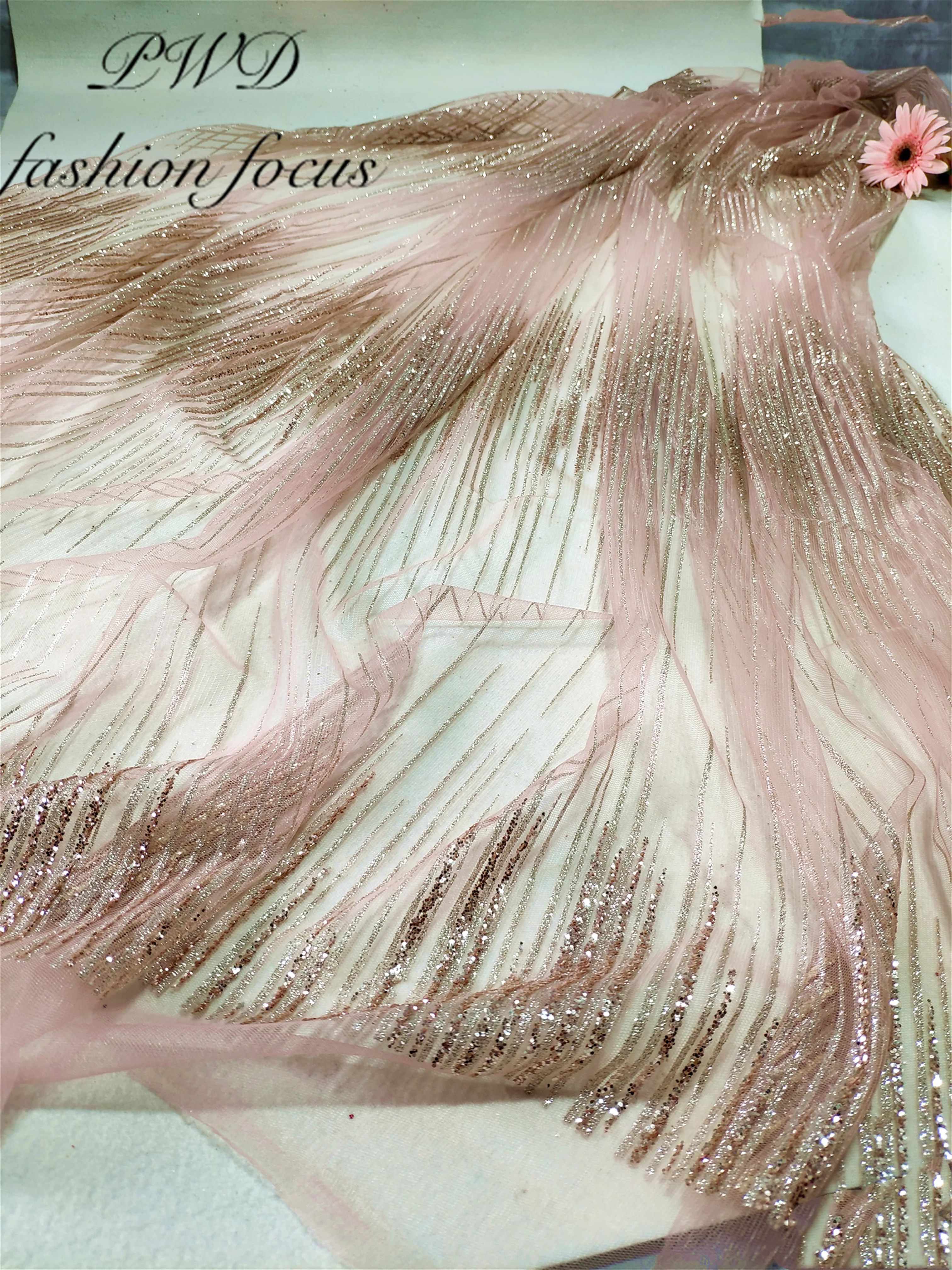 1 ярд африканские блестящие сетчатые кружева с блестками ткань кристалл кружево ткань праздничное платье одежда ткань индийское сари шитье Tissu Tecidos