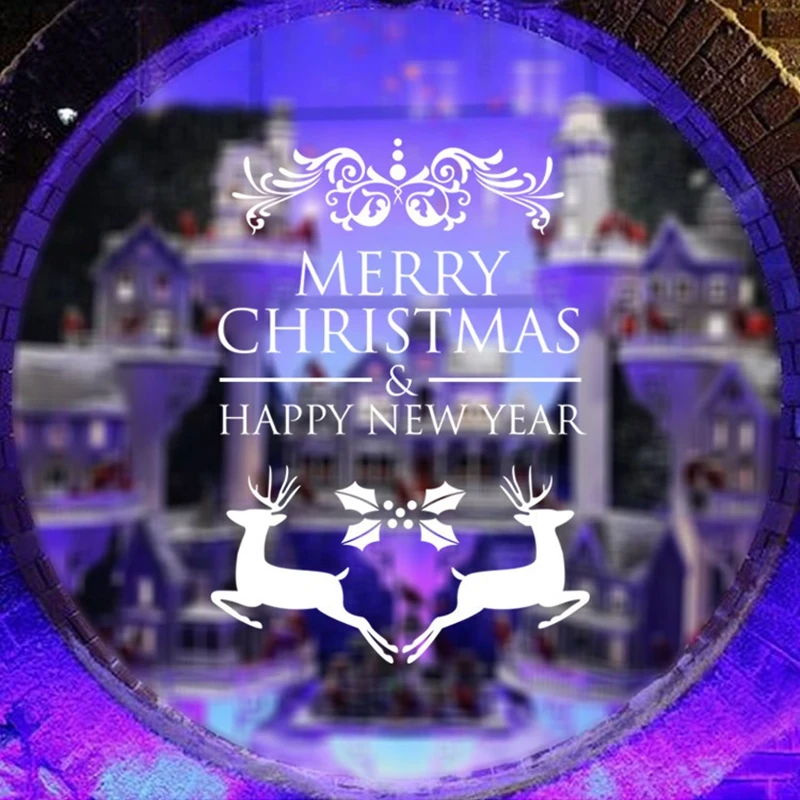 1 шт. 59 5*82 4 см Настенная Наклейка сделай сам Новый Рождество Merry олень защиты