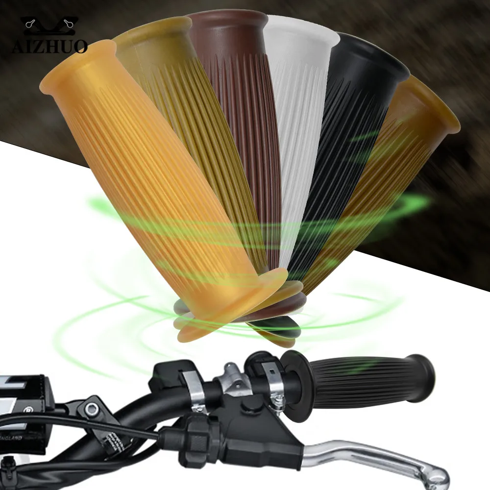 

22mm Motorcycle Hand Grips Retro Grips Handle Rubber Bar Gel Grip for Triumph Street Scrambler Vespa GTS 300 Piaggio Moto Guzzi