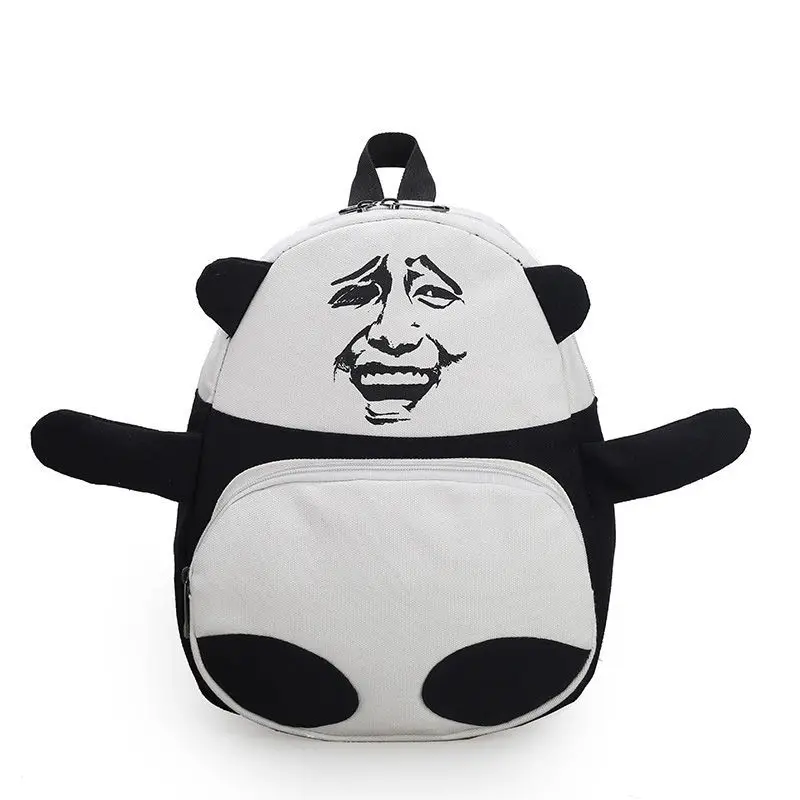 Смешные Panda глава выражение печати холст рюкзак Для мужчин женщин Дорожные сумки