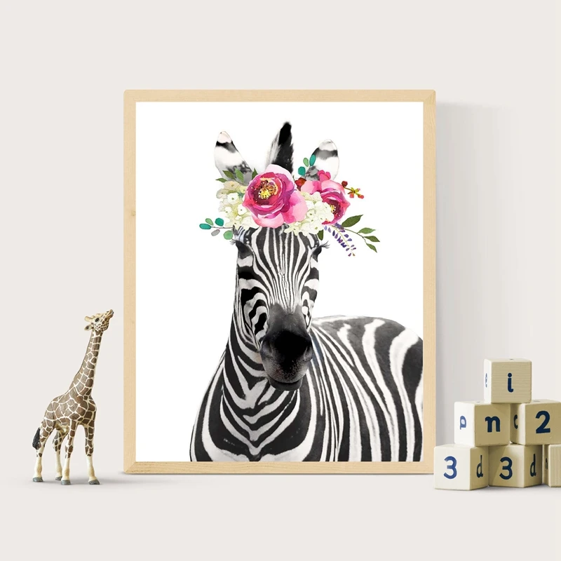 Cute Flower Zebra Prints