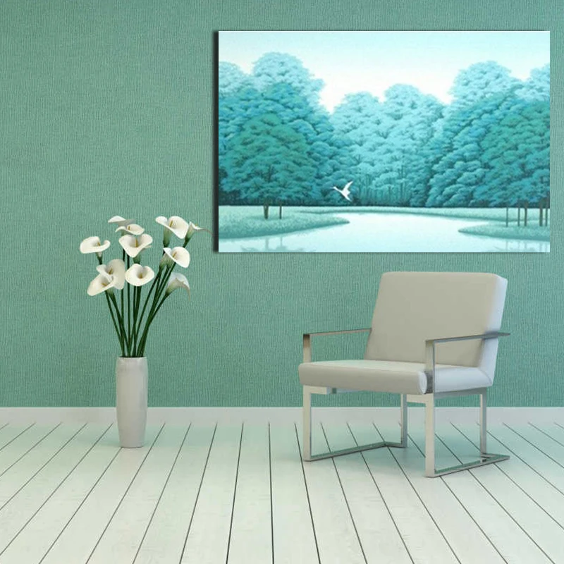 

paint by number art painting by numbers Art landscape poetic riverside small tree lamb creative bedroom decorative painting