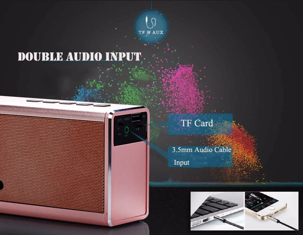 8 gold bluetooth portable speaker