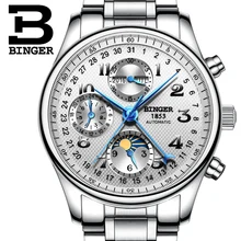 2017 NEW BINGER men’s watch luxury brand Multiple functions Moon Phase sapphire Calendar Mechanical Wristwatches B-603-8 1