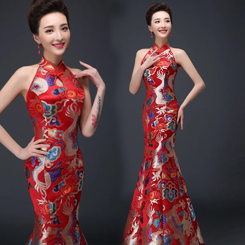Vestido De Noite Feminino, Vestido Tradicional Chinês De Design Longo