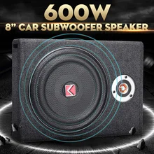 Auto-falante subwoofer 8 ''600w, subwoofer, carro, fino sob o assento, alto falante estéreo, grave, buzina, amplificador de potência alto-falantes