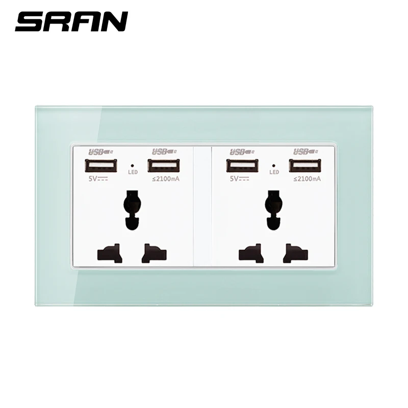 Универсальная Розетка SRAN 146 роскошная настенная розетка с 4 USB портами для зарядки