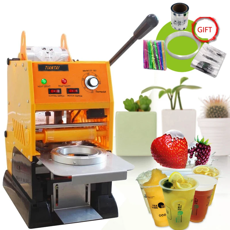 Semi automatic Manual Plastic Cup Liquid Container Sealer 220V Boba
