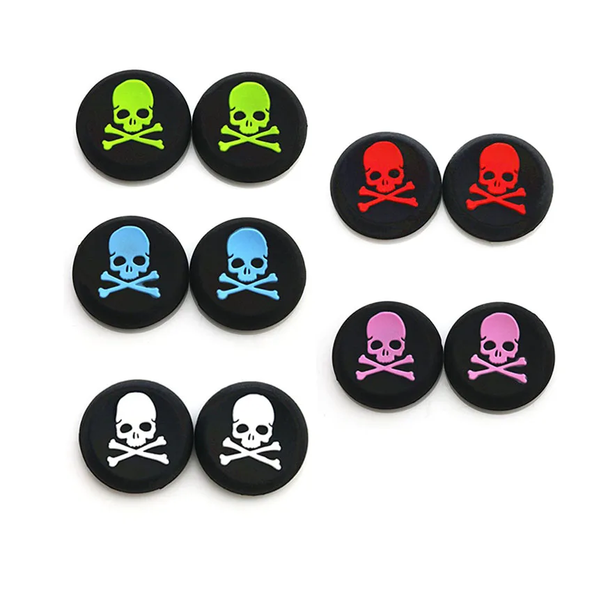 

50 Pcs Skull Design Anti-slip Analog Joystick Thumbstick Silicone Caps for Sony Playstation PS3 PS4 for XBOX ONE/360 Controller
