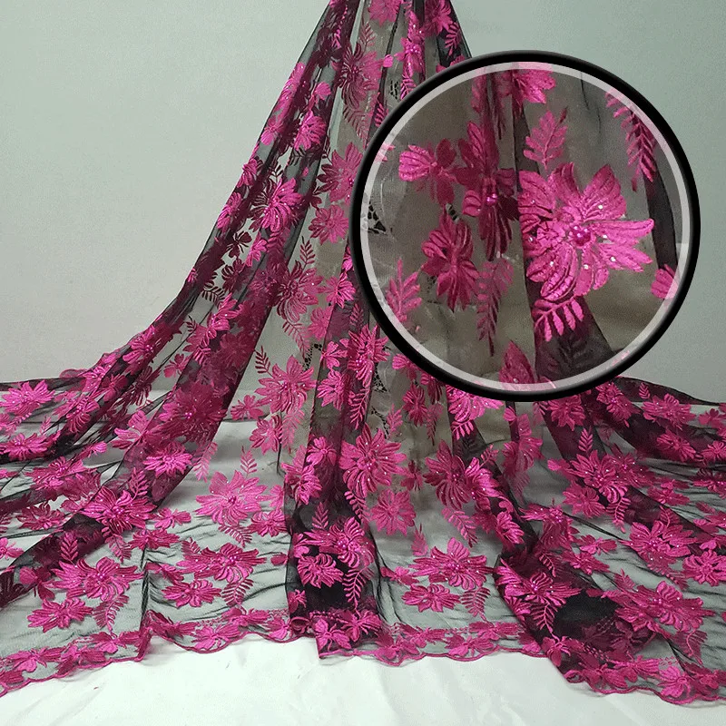 

Factory price lace fabric 2018latest African French net lace with stones and beads fabric for Wedding Dresses lace NX298 Pink