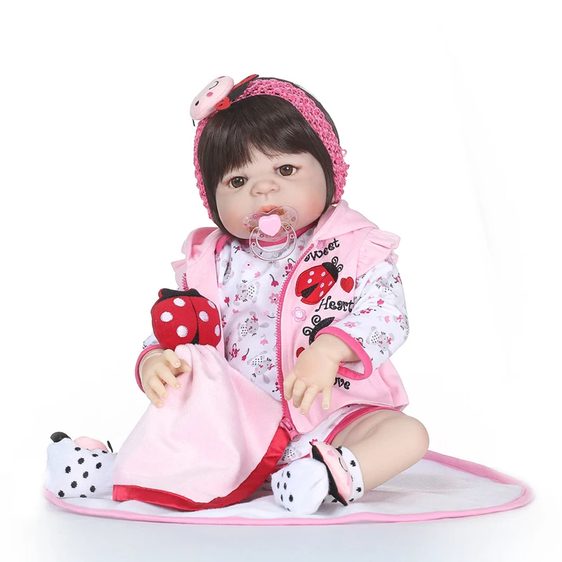 

Nicery 22inch 55cm Bebe Reborn Doll Hard Silicone Boy Girl Toy Reborn Baby Doll Gift for Children Red Ladybug Baby Doll