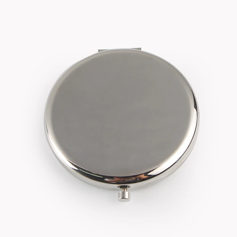 Серебряное металлическое зеркало для нанесения макияжа круглое компактное косметическое зеркальце персонализированное Свадебное подарок компактное зеркало с темно-синим бархатным мешком