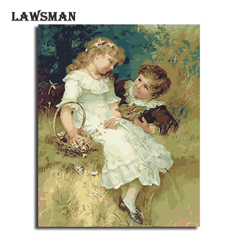 LAWSMAN framelsee diy картина маслом по номеру расписанную холст для живописи Главная