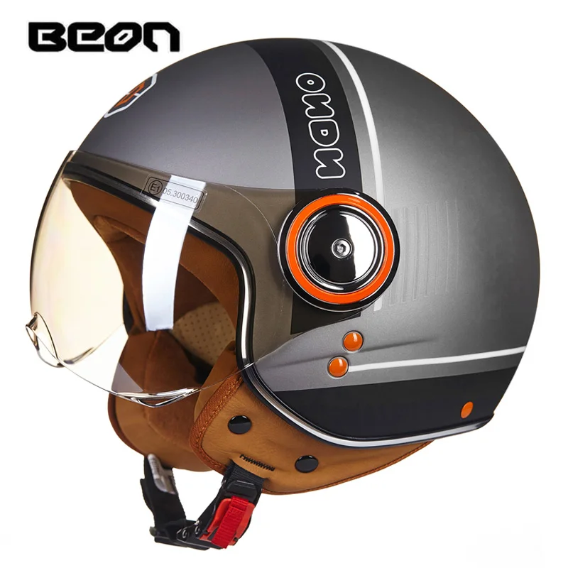 BEON moto rcycle скутер шлем 3/4 с открытым лицом halmet moto cross винтажный мотоциклетный шлем Casco moto cicleta Capacete 110b - Цвет: 21