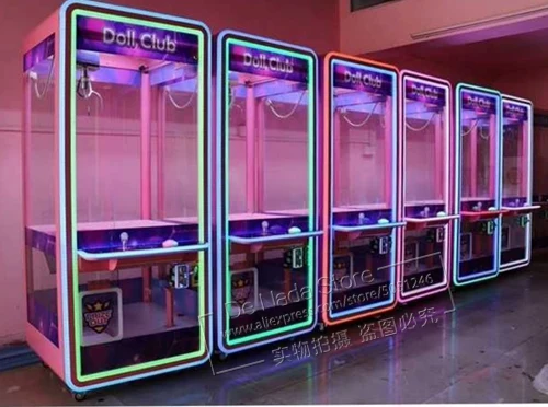 Beautiful Doll Club Transparent Amusement Game Machine Coin Operated Toys Cranes Claw Machine For Kids and Adults