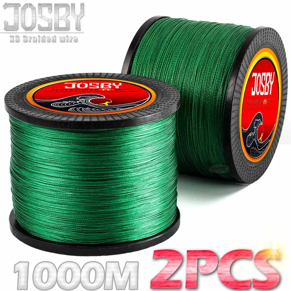 

JOSBY 2pcs 1000m 4 Strand 8 Strands Multicolour PE Braided Wire Multifilament Fishing Line Fishing Tackle 2018 New 10-80LB