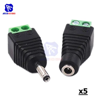 

5 Pairs/Lot Male Female DC Power Plug Jack 3.5x1.35 mm Wire Connector for CCTV Camera LED Strip Light 3.5*1.35mm DC Power Plug