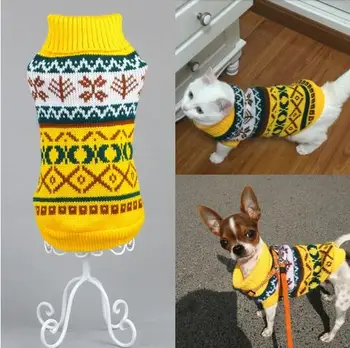 

New Snowflower Warm Knitwear Cat Sweater Pet Jumper Coat For Small Puppy Dogs Cat Christmas Xmas Dog Clothes