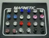 12 Pair(24pcs)/lot 3/4/5/6/7mm Round Crystal Rhinestone Magnet Stud Earring Puck Womens Mens Magnetic Fake Ear Plug Jewelry 5