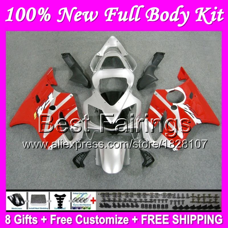 

+Tank For HONDA Fairing CBR600F4i 01 02 03 B39 Red silver CBR600 F4i FS CBR 600 F4i 2001 Stock red silver 2002 2003 +Decal