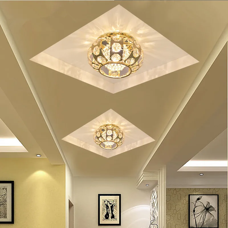 Светильник Colorpai светодиодный с золотыми кристаллами 3 Вт 5 220 240 В|ceiling lamp|aisle lightlamp