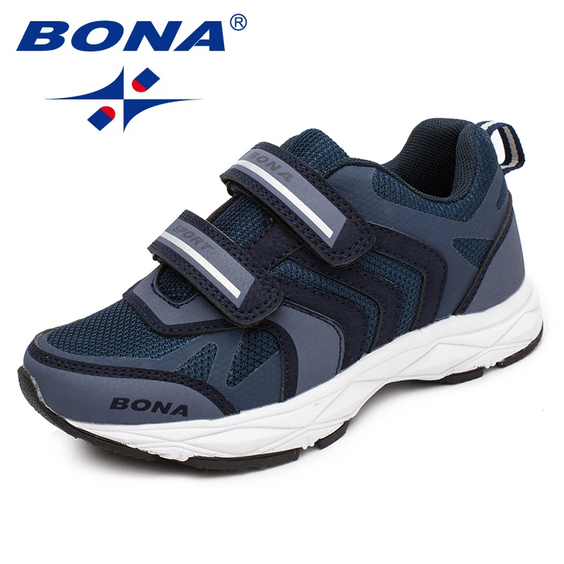 BONA 아동용 캐주얼 신발 후크 앤 루프, 남아용 로퍼, 메쉬 소녀 플랫, 편안한 야외 패션 스니커즈, 새로운 패션 스타일