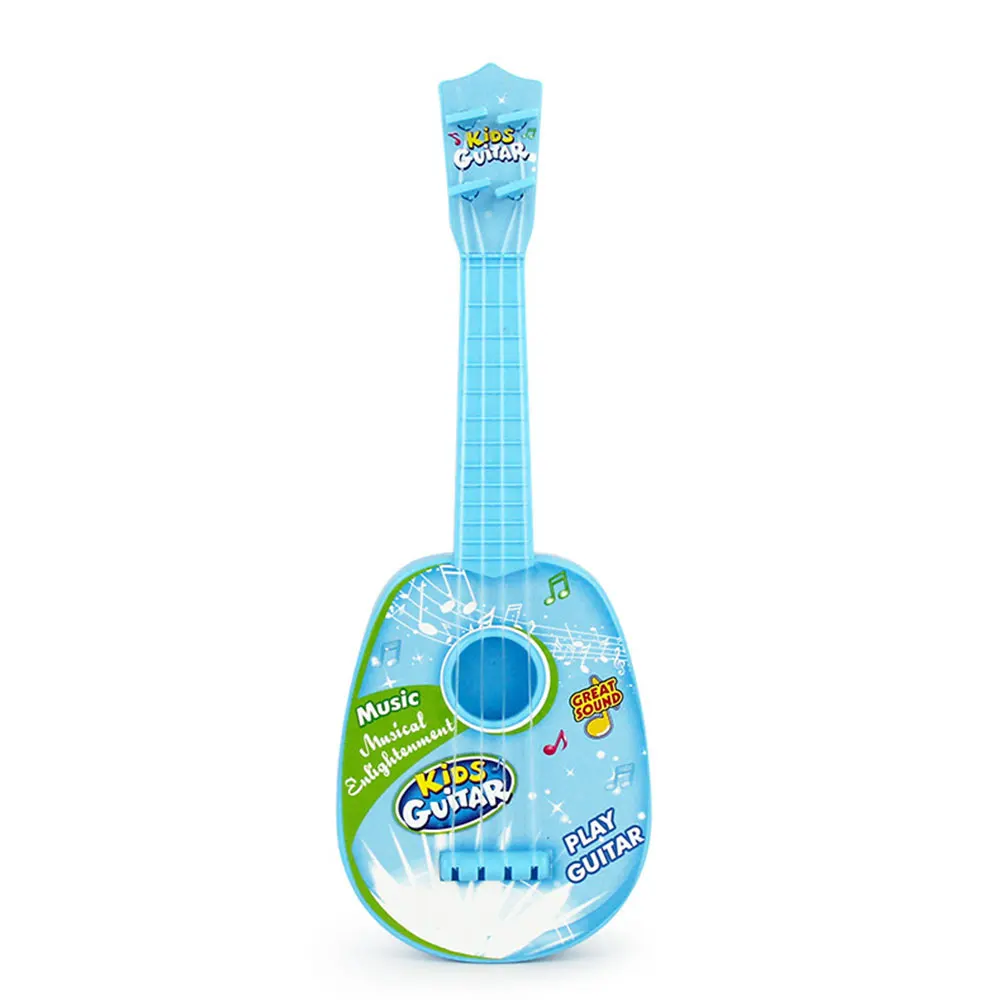 Гавайская гитара Мини инструмент укулеле игрушка пластик 4 струны Гавайские гитары укулеле детские музыкальные раннее образование - Цвет: blue