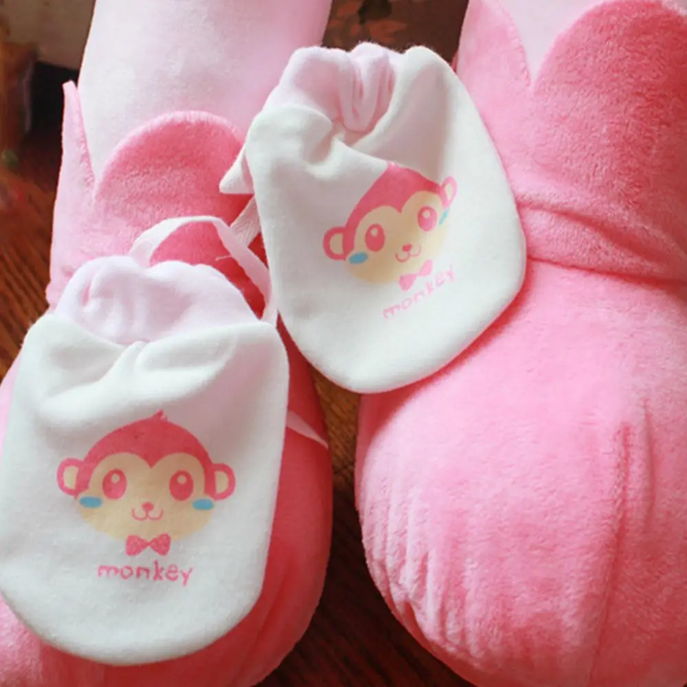 Детские варежки для новорожденных с мультяшным принтом перчатки защита лица Хлопок против царапин младенческой 0-6 месяцев анти-захватывающие перчатки - Цвет: Розовый