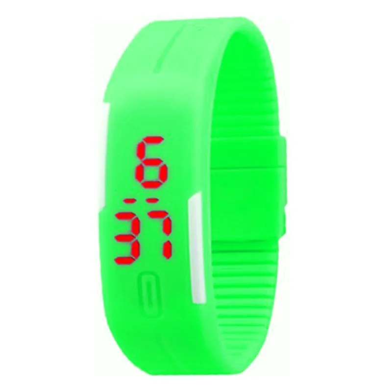 Обновленный Раздел Водонепроницаемый светодиодный браслет Детские Женские часы мужские цифровые наручные часы спортивные ударные модные часы - Цвет: green