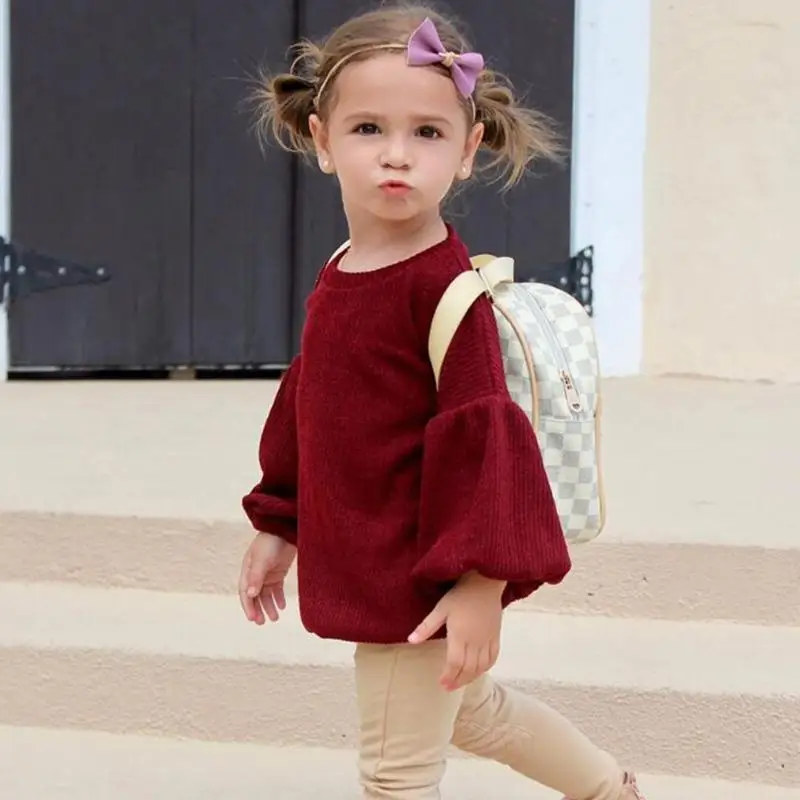 

Baby Girls Sweaters Winter New Girl Knitted Clothes Kids Autumn solid color Sweater For Girls