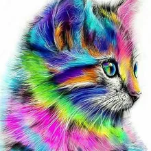 Красочные Кошки по номерам современные стены искусства ручная роспись маслом на холсте для домашнего декора бескаркасная картина 40*50 см