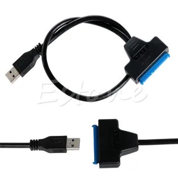 

5Gb/sec USB 3.0 To SATA 22 Pin Hard Disk Driver SSD Adapter Data Power Cable Plug and Play