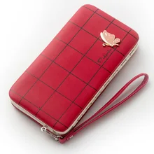 

FENGFU 2018 New Pattern Ladies Hand Holding Wallet Plaid Letter Print Butterfly Multi-card Phone Position Storage Wallet