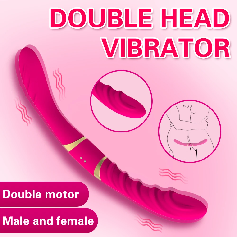 Double Heads Clit Stimulator Vibrator for Lesbian Vagina Massager Dildo Vibrators Female Masturbation Sex Toy for Woman Products (5)