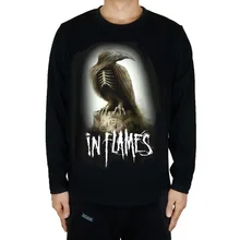 15 дизайнов иллюстрации Швеции в пламени полный длинный рукав рок брендовая рубашка фитнес тяжелый рок тяжелый металлический скейтборд ворона Тройник