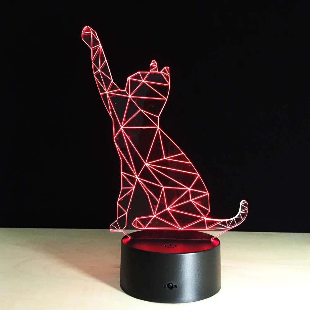 

Colorful Animal Cat 3D LED Night Light Touch Sensor Light 7 Colors Effect Children Cute Night Lamp Bedroom Light Drop Shipping