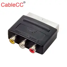 Кабель CY аудио видео композитный 3 RCA AV к Scart 21pin адаптер для microsoft Xbox и Европы HDTV