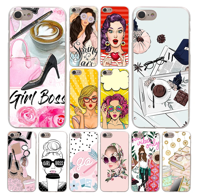 Lavaza Girl Boss Coffee Phone Case for Apple iPhone 4 4S 5C 5S SE 6 6S 7 8 Plus 10 X Xr Xs Max 6Plus 7Plus | Мобильные телефоны и