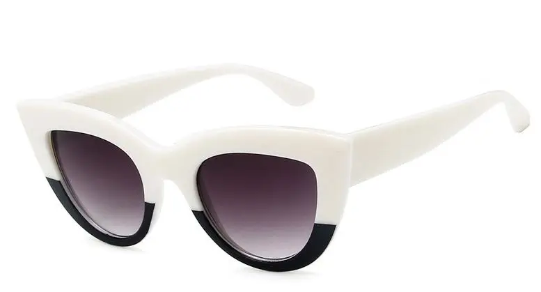 Zonnebril Dames, солнцезащитные очки, тени для женщин и мужчин, Cateye, Ретро стиль, солнцезащитные очки, фирменный дизайн, Hombre Oculos De Sol Feminino G3 - Цвет линз: white black frame