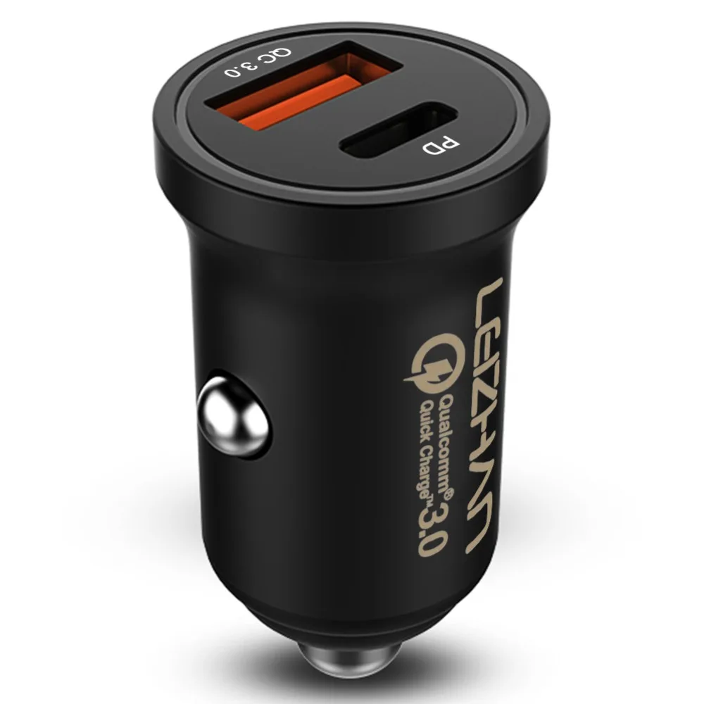 LEIZHAN USB PD автомобильное зарядное устройство Тип C Быстрая доставка авто QC3.0 для iPhone