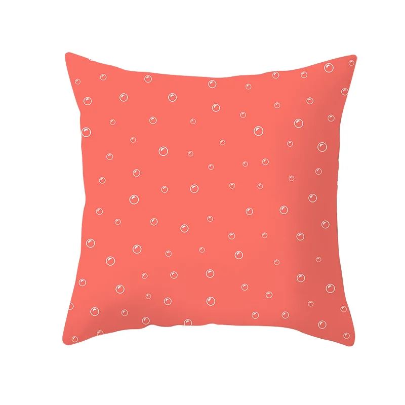 Lychee Coral Series Printed Pattern Pillow Cases Colorful Polyester Peachskin 45x45cm Pillow Cases For Bedroom Home Office - Color: 40