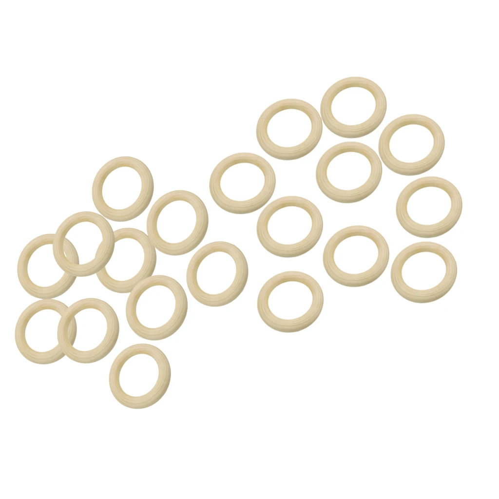 20Pcs Unfinished Solid Wooden Rings for Craft, Natural Wooden Ring Pendant and Connectors Jewelry Making, 50mm / 1.97inch