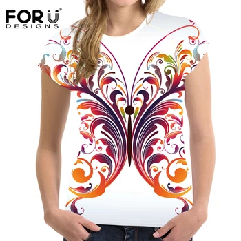 

FORUDESIGNS New Summer Fashion Harajuku 3D Butterfly Women T Shirts Casual Loose Cotton O-neck Short Sleeve Tops Tee Shirt Femme