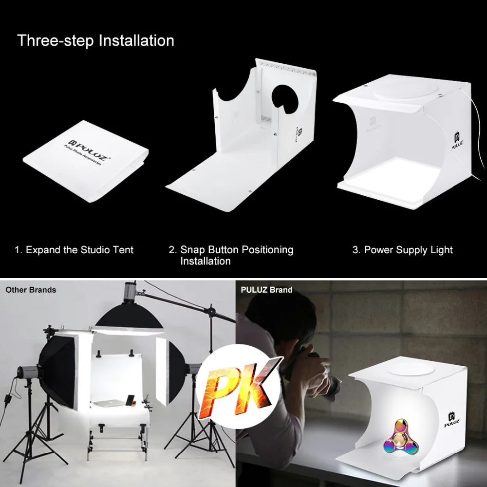 Мини-Настольный софтбокс для фотостудии с 2 Светодиодная панель+ акриловый теневой светодиодный коврик для фотосъемки